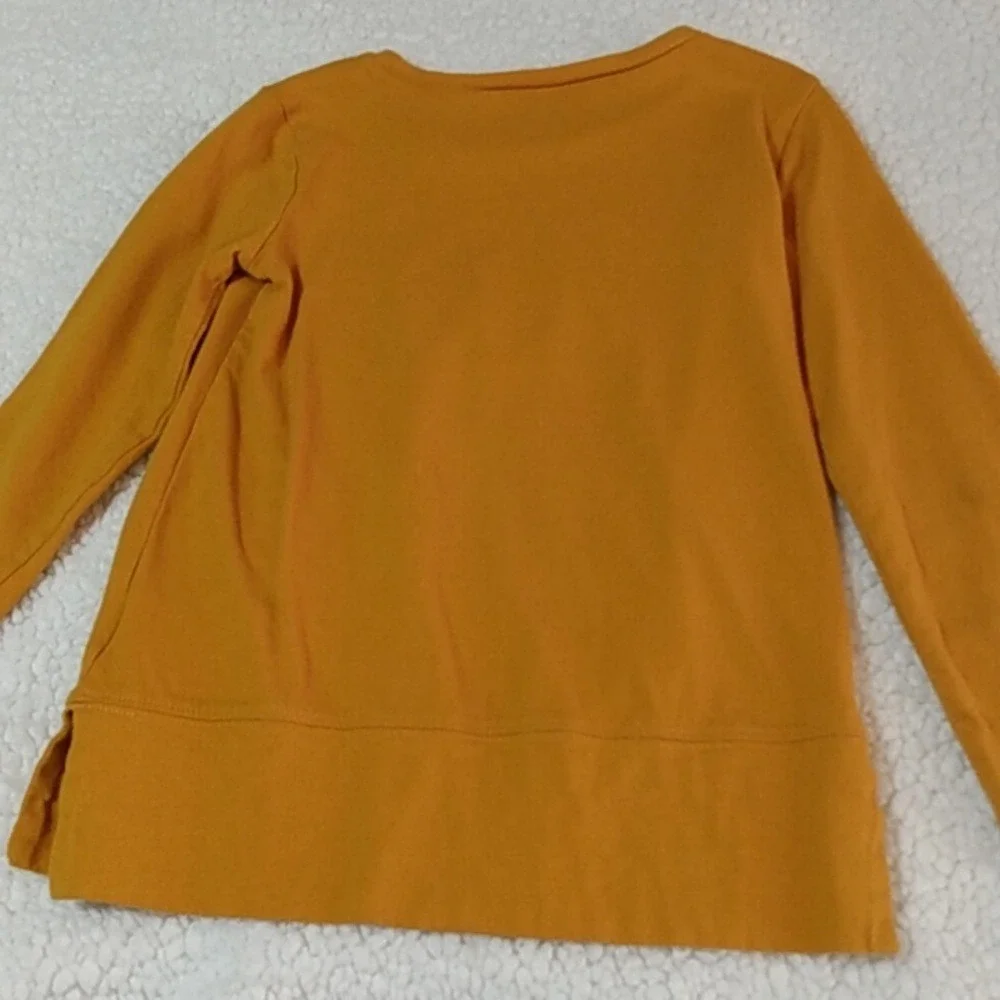 Carters‎ Kid Girls Long Sleeve Shirt Love Is The Answer Mustard Yellow Size 5